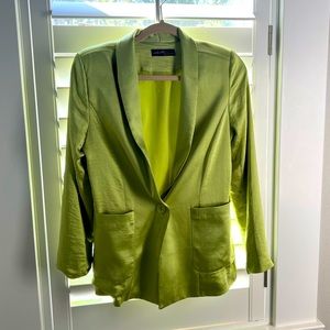 Apple Green Silk Blazer